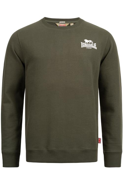 LONSDALE Sweatshirt 'LONGRIDGE'  oliven / mørkegrøn / hvid