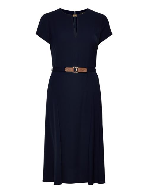 Lauren Ralph Lauren Belted Georgette Dress Lauren Ralph Lauren Navy