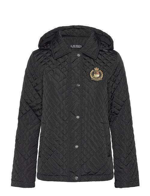 Lauren Ralph Lauren Crest-Patch Quilted Hooded Jacket Lauren Ralph Lauren Black