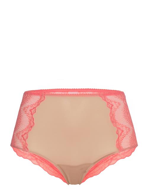 Lace Mesh Highwaist Briefs Understatement Underwear Coral