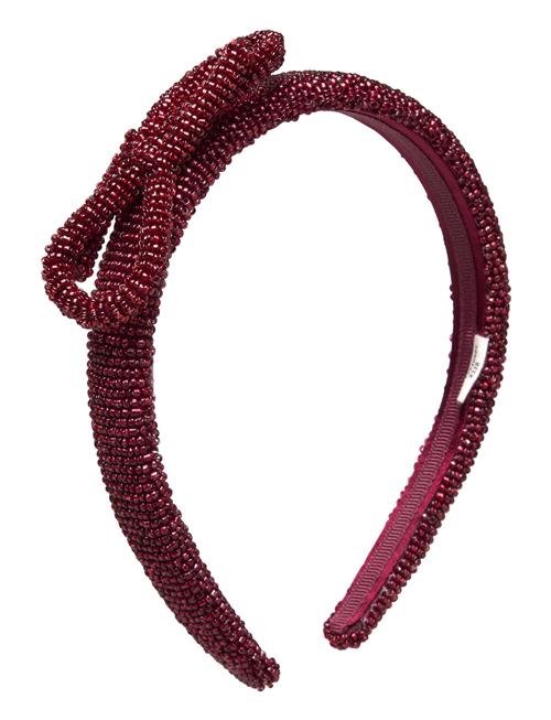 Becksöndergaard Bow Slim Beaded Hairbrace Becksöndergaard Burgundy