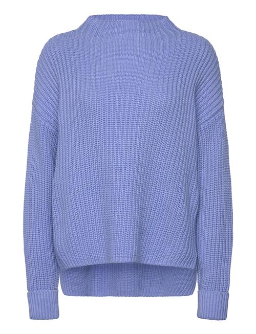 Slfselma Ls Knit T-Neck Selected Femme Blue