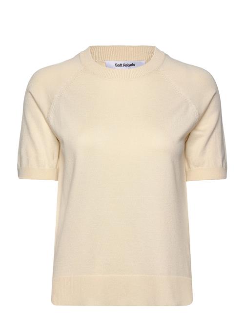 Soft Rebels Srmarla Ss O-Neck Knit Soft Rebels Cream