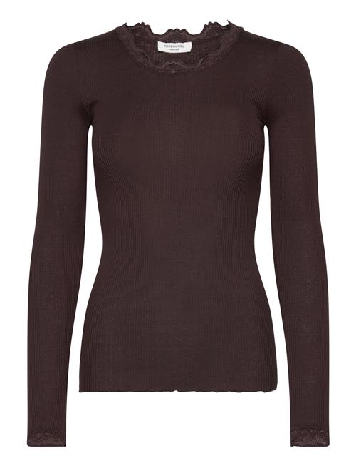 Rosemunde Silk T-Shirt W/ Lace Rosemunde Brown