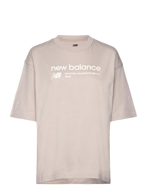 New Balance Linear Heritage Jersey Over D T-Shirt New Balance Beige