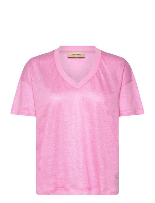 MOS MOSH Casa V-Ss Foil Tee MOS MOSH Pink