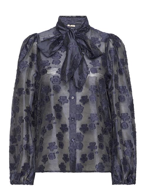 Stella Nova Blouse With Tie Band At Neck Stella Nova Navy