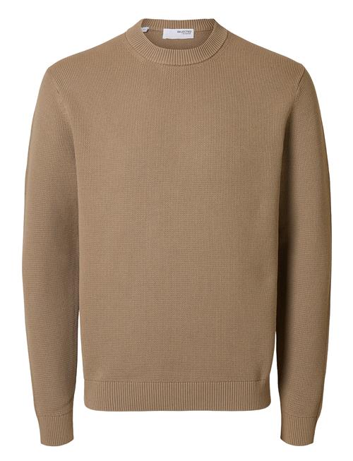 Selected Homme Slhdane Ls Knit Structure Crew Neck Noos Selected Homme Beige