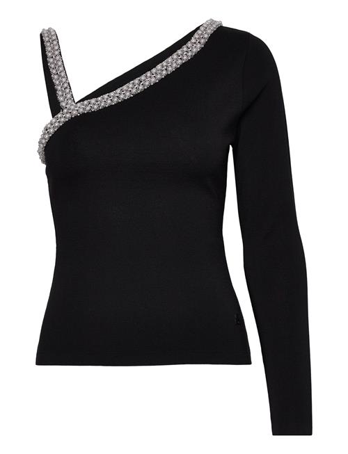 Karl Lagerfeld Shoulder Detail Knit Top Karl Lagerfeld Black