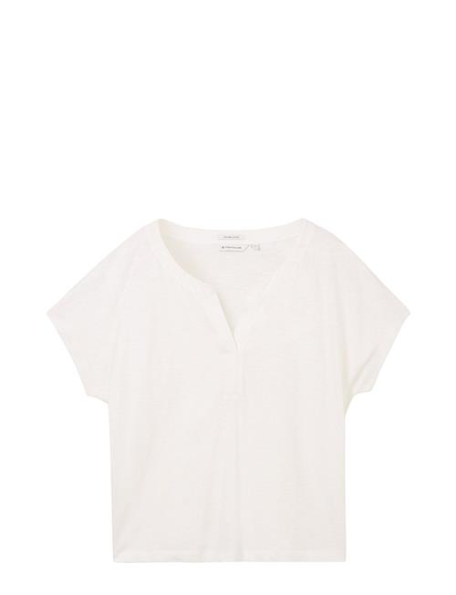 T-Shirt With Pleats Tom Tailor White