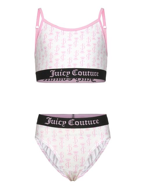 Juicy Couture Juicy Aop Bralette And Bikini Brief Set Hanging Juicy Couture Pink