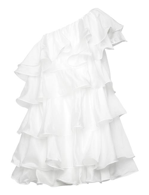 Amber Shoulder Frill Mini Dress Malina White