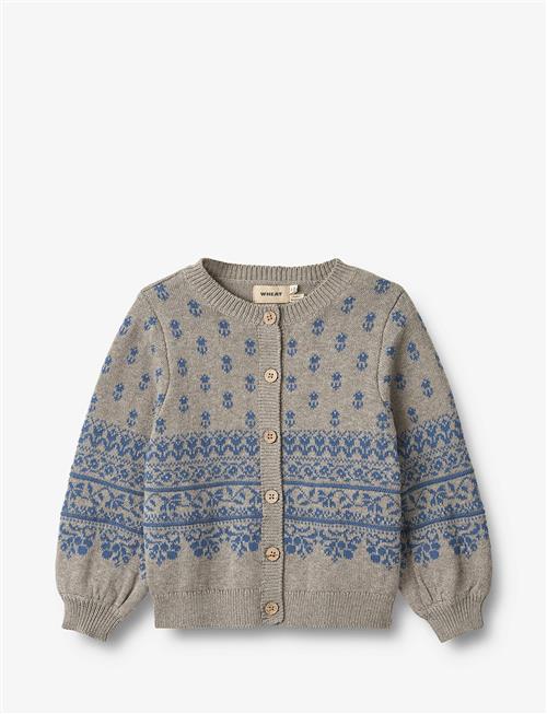 Wheat Jacquard Cardigan Vikki Wheat Grey