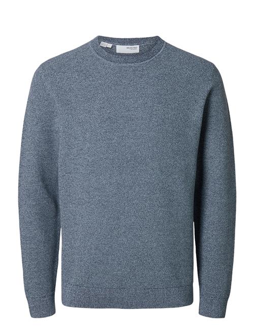 Selected Homme Slhross Ls Knit Structure Crew Neck Noos Selected Homme Navy