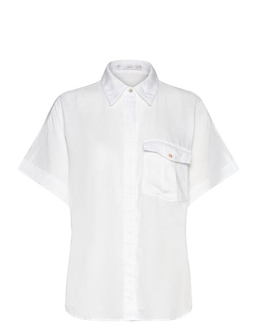 Mango Pocket Linen Shirt Mango White