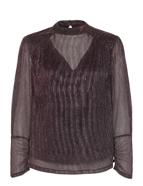 Lurex High Neck Top Scotch & Soda Burgundy