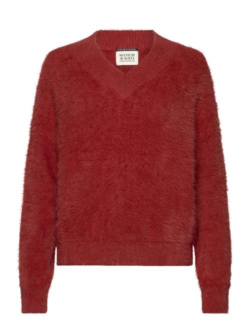 Scotch & Soda Fluffy V-Neck Relaxed Pullover Scotch & Soda Red