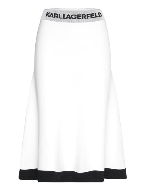 Flared Knit Skirt Karl Lagerfeld White