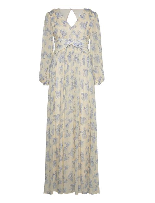 Gemma V-Neck Chiffon Maxi Dress Malina Blue