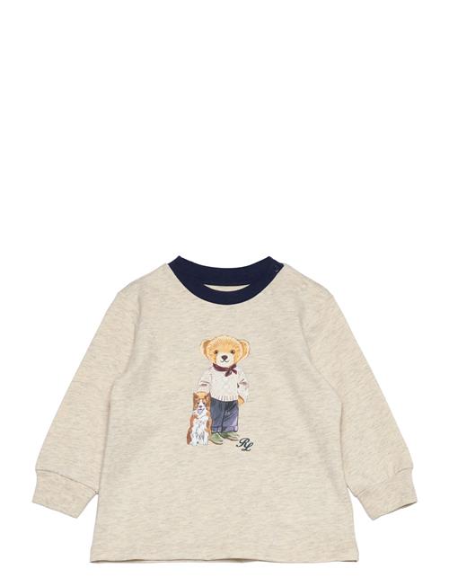 Polo Bear Cotton Jersey Long-Sleeve Tee Ralph Lauren Baby Beige