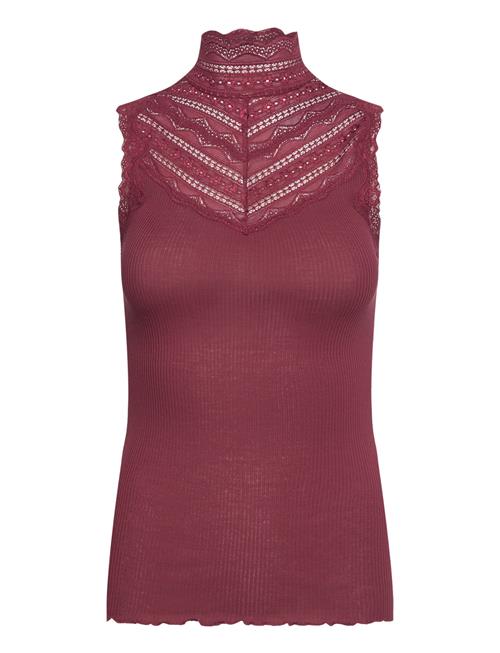 Rmwbalta Sl Turtleneck Lace Top RM By Rosemunde Burgundy