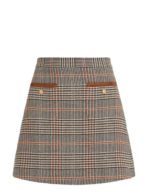 Tommy Hilfiger Tweed Wool Mix Check Mini Skirt Tommy Hilfiger Brown