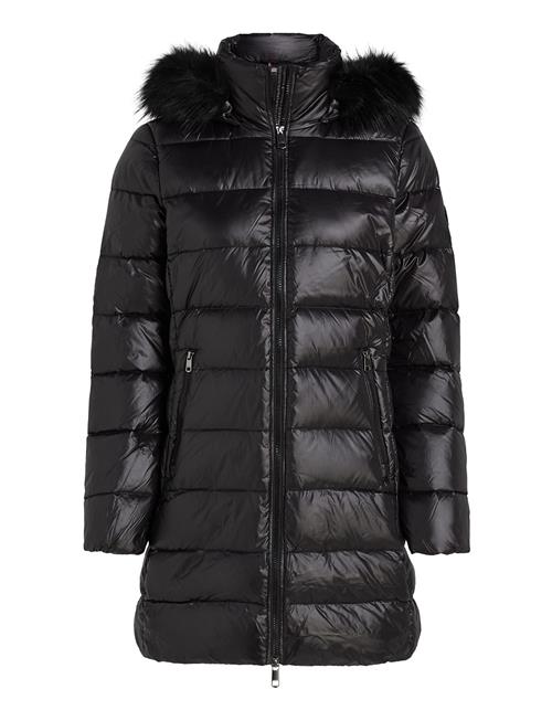 Tommy Hilfiger Gloss Down Tyra Coat With Fur Tommy Hilfiger Black