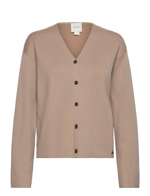 Df Wool Blend V-Neck Cardigan Calvin Klein Beige