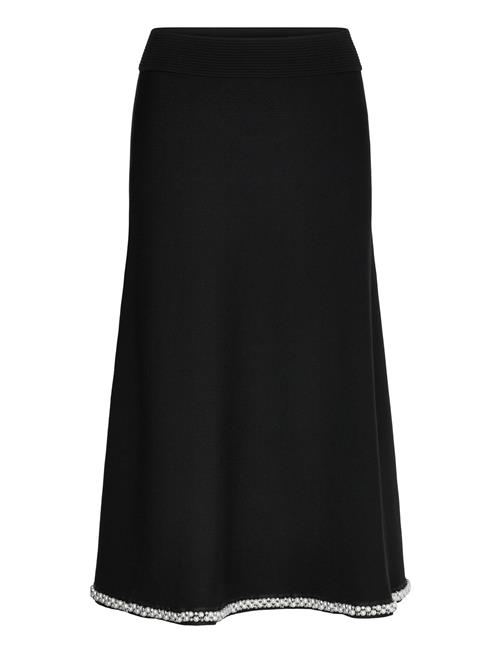 Karl Lagerfeld A Line Pearl Knit Skirt Karl Lagerfeld Black