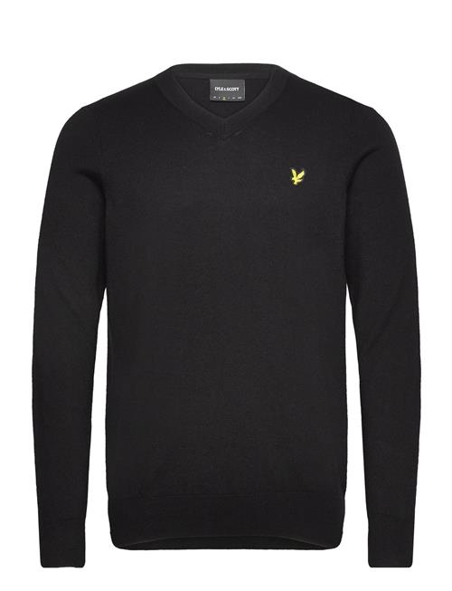 Lyle & Scott Cotton Merino V Neck Jumper Lyle & Scott Black