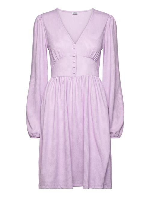 Structure Button Short Dress Bubbleroom Purple