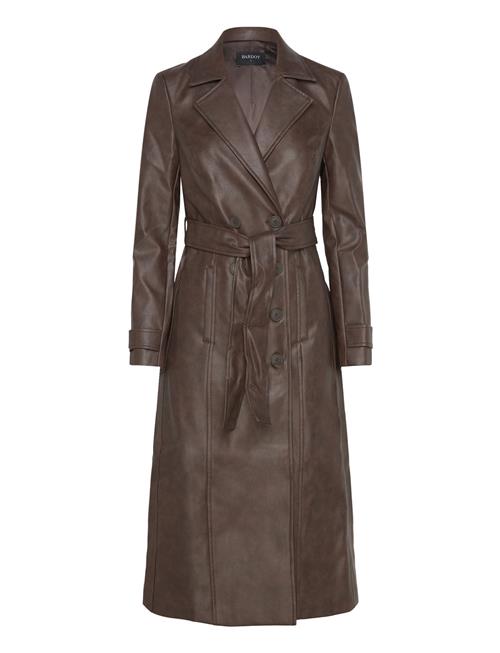 Bardot Vegan Leather Trench Coat Bardot Brown