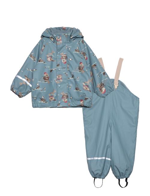 CeLaVi Rainwear Set - Aop, W. Fleece CeLaVi Blue