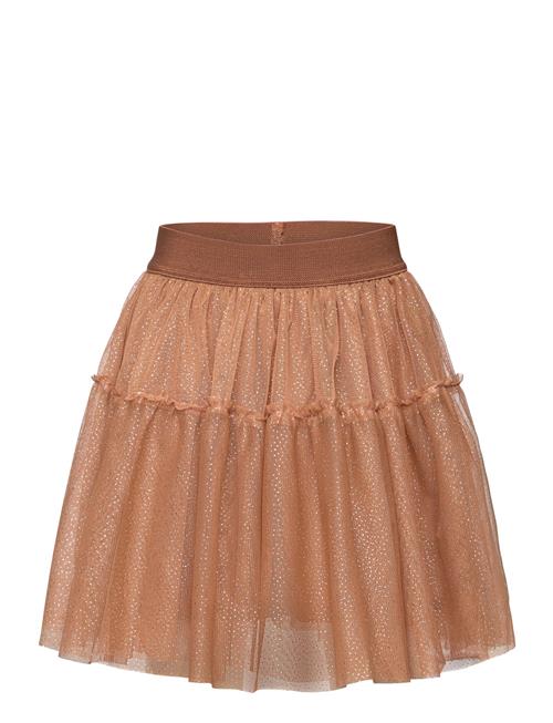 Minymo Skirt Mesh W. Glitter Minymo Brown