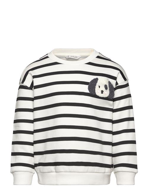 Mango Striped Print Sweatshirt Mango White