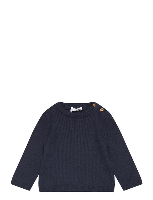 Mango Ribbed Knit Sweater Mango Navy