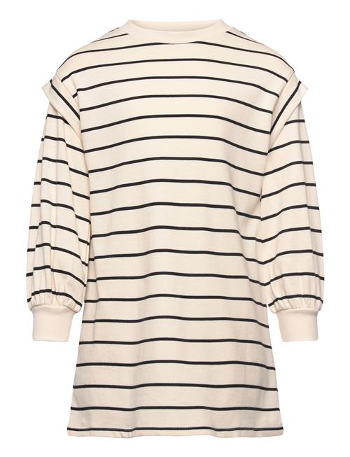 Mango Striped Cotton Dress Mango Beige