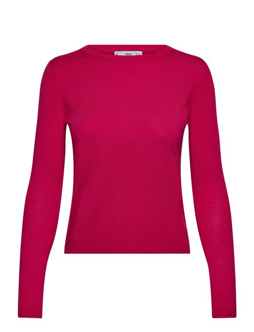 Fine-Knit Crew-Neck Sweater Mango Pink