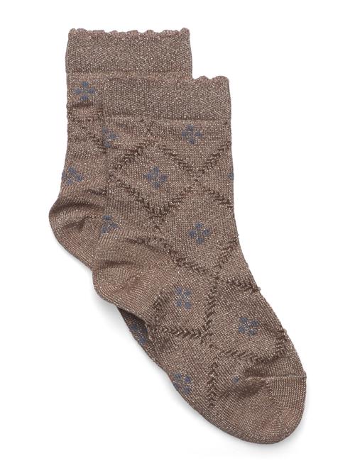 Freja Glitter Socks Mp Denmark Brown