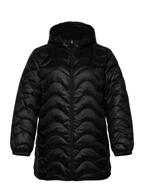 Carvega Wave Quilted Coat Otw ONLY Carmakoma Black