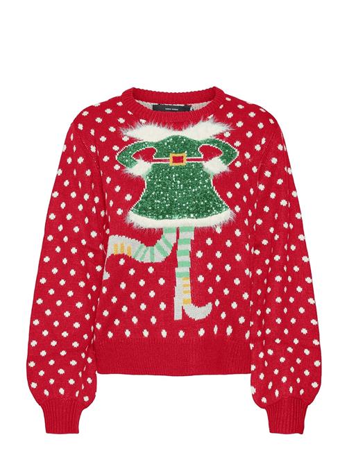 Vero Moda Vmsparkle Elfie Ls O-Neck Pull. Xmas Vero Moda Red