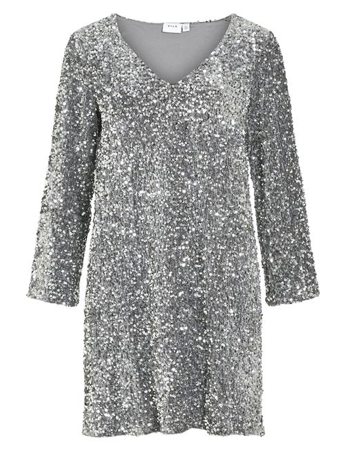 Vila Vifaith V-Neck L/S Sequin Dress/Vol Vila Silver