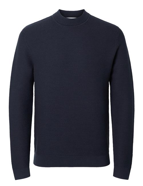 Selected Homme Slhtion Ls Knit Structure Mock Neck Selected Homme Navy