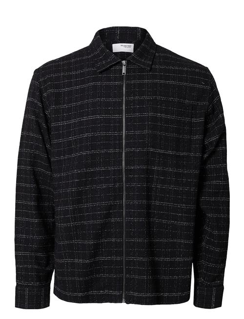 Selected Homme Slhjames Checks Zip Overshirt Selected Homme Black