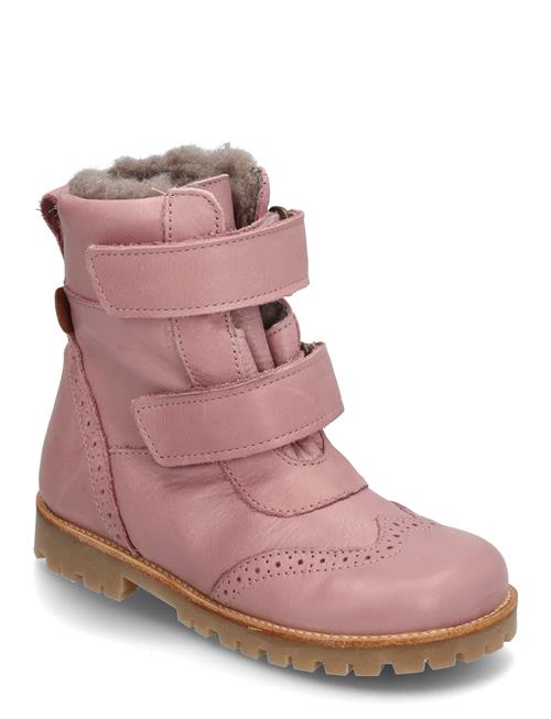 Pom Pom Rub Sole™ Broque Velcro Boot Tex Pom Pom Pink