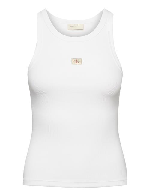 Calvin Klein Jeans Woven Label Rib Tank Top Calvin Klein Jeans White