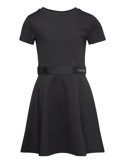 Calvin Klein Logo Tape Ss Punto Dress Calvin Klein Black