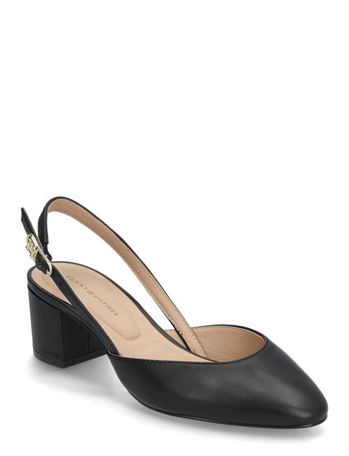 Pump Slingback Smooth Leather Tommy Hilfiger Black