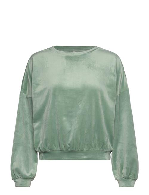 Hunkemöller Top Ls Velours Crew Hunkemöller Green