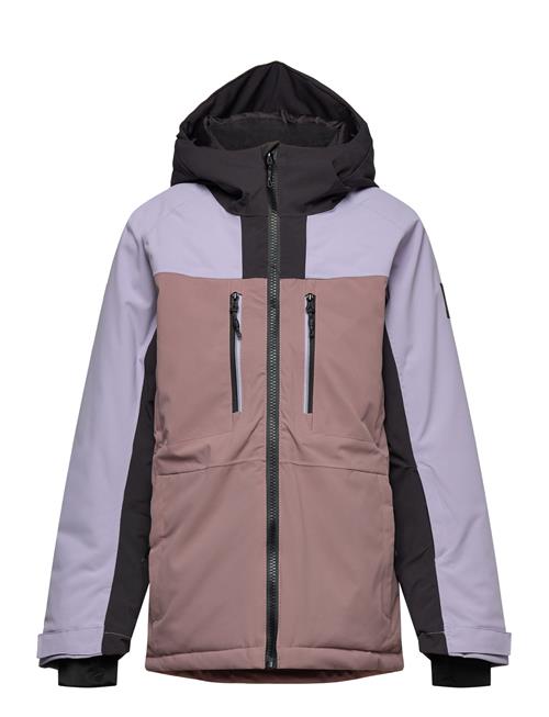 Girls Jr. Ski Jacket -Contrast Color Kids Patterned